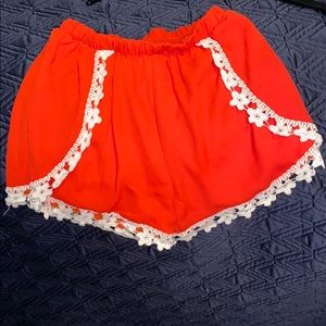 Vibrant red summer shorts